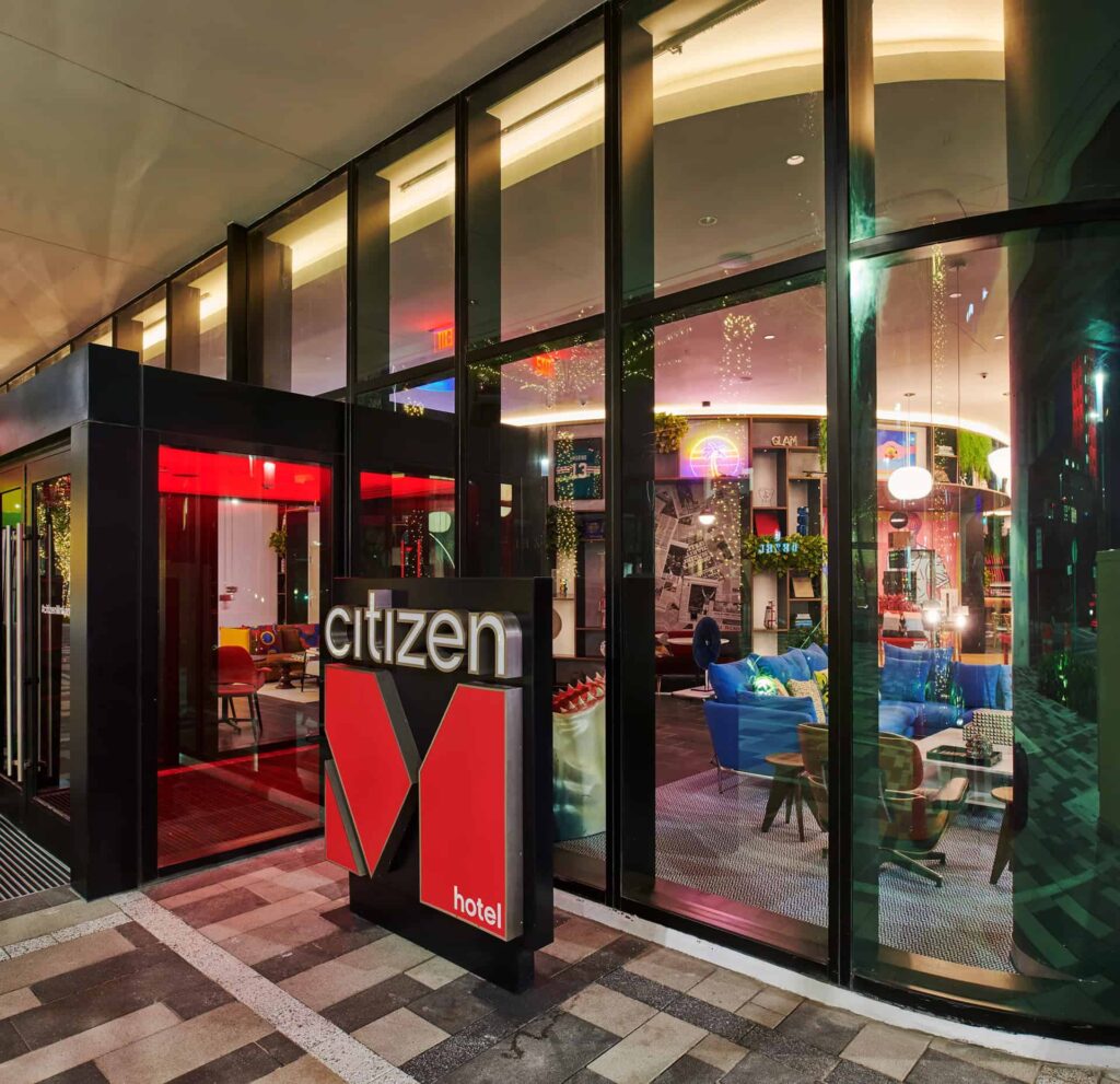 citizenM Miami Worldcenter Hotel front entrance