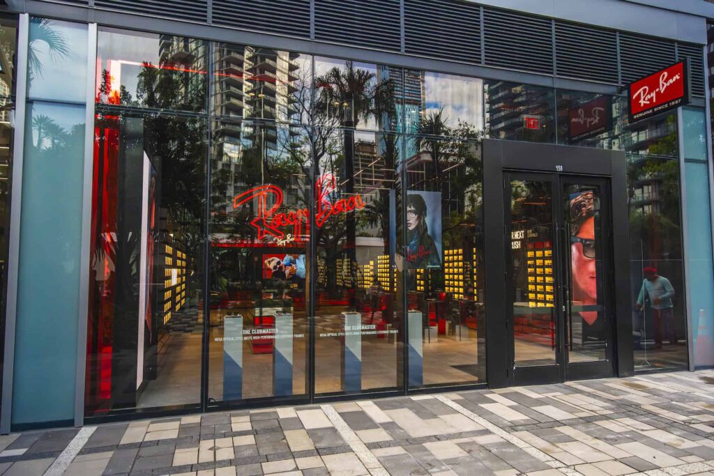 Ray-Ban storefront entrance at Miami Worldcenter