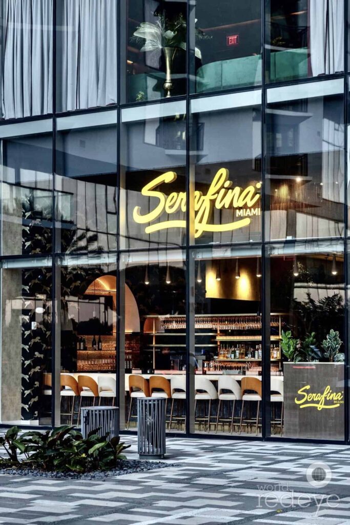 Serafina Miami restaurant front window display at Miami Worldcenter (Photo: World Red Eye)