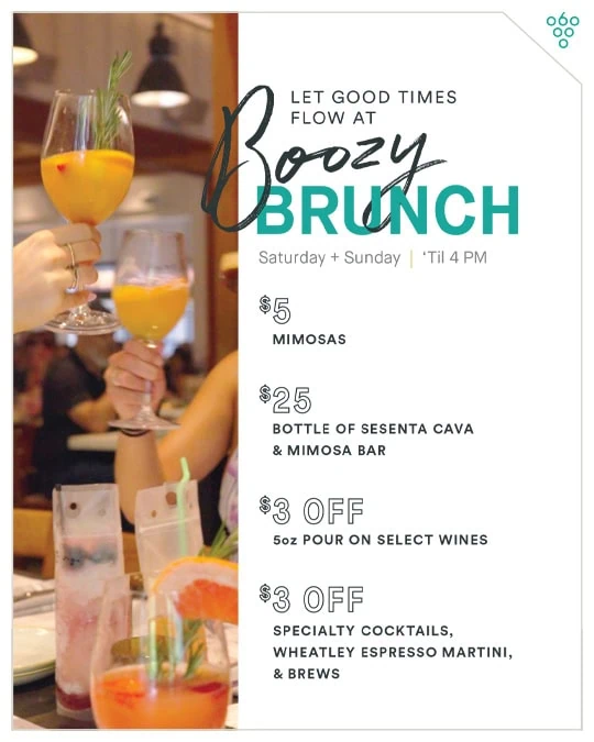Home 30 Let good times flow at Boozy Brunch at Sixty Vines