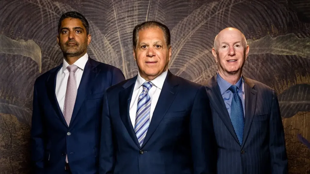 Nitin Motwani, Art Falcone, and Marc Roberts (Haute Living)