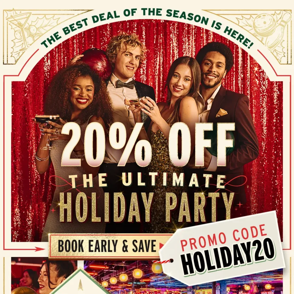 The best deal of the season is here: 20% off the ultimate holiday party at Lucky Strike
