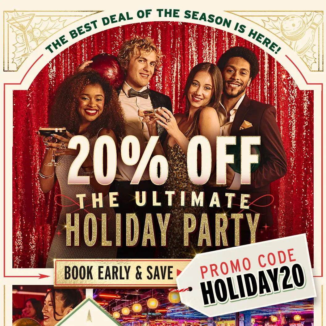 The best deal of the season is here: 20% off the ultimate holiday party at Lucky Strike