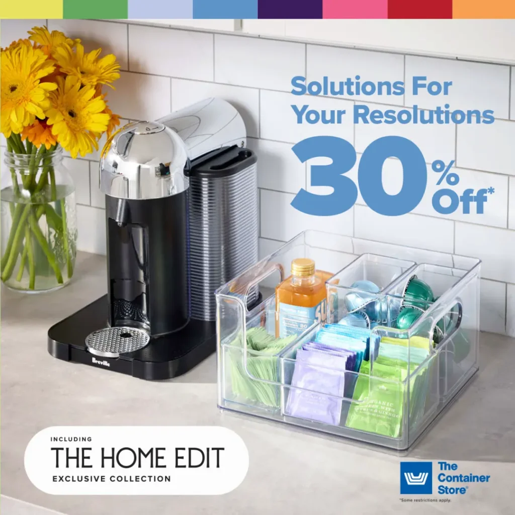 Solutions for Your Resolutions at The Container Store: 30% off including The Home Edit Exclusive Collection