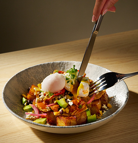 A plate of Chilaquiles at Earl's Kitchen & Bar brunch