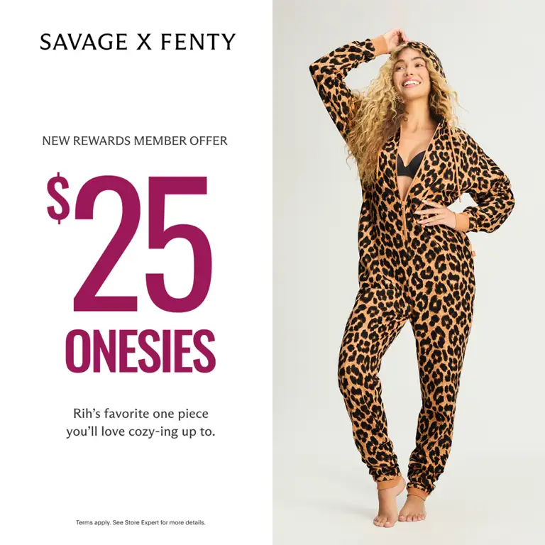Savage X Fenty New Rewards Member Offer: Rih’s Favorite Onesie for $25